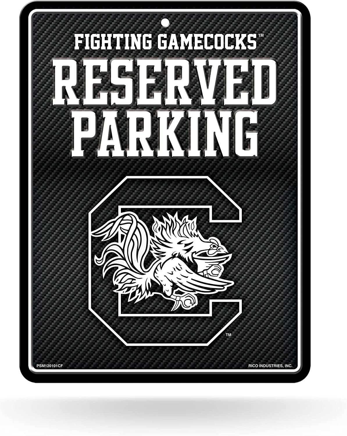University of South Carolina Gamecocks Metal Parking Novelty Wall Sign 8.5 x 11 Inch Carbon Fiber Design