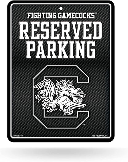 University of South Carolina Gamecocks Metal Parking Novelty Wall Sign 8.5 x 11 Inch Carbon Fiber Design