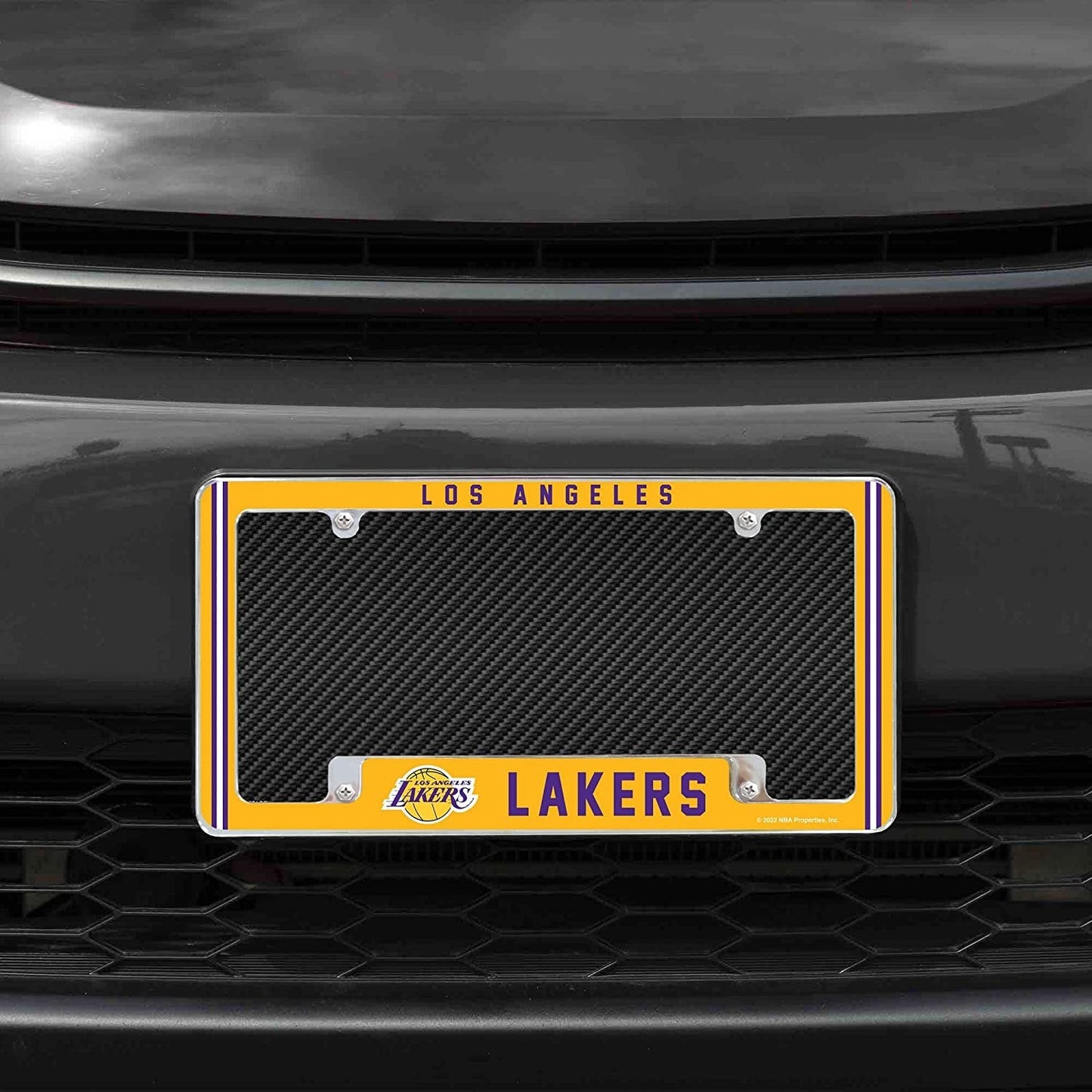 Los Angeles Lakers Metal License Plate Frame Chrome Tag Cover Alternate Design 6x12 Inch