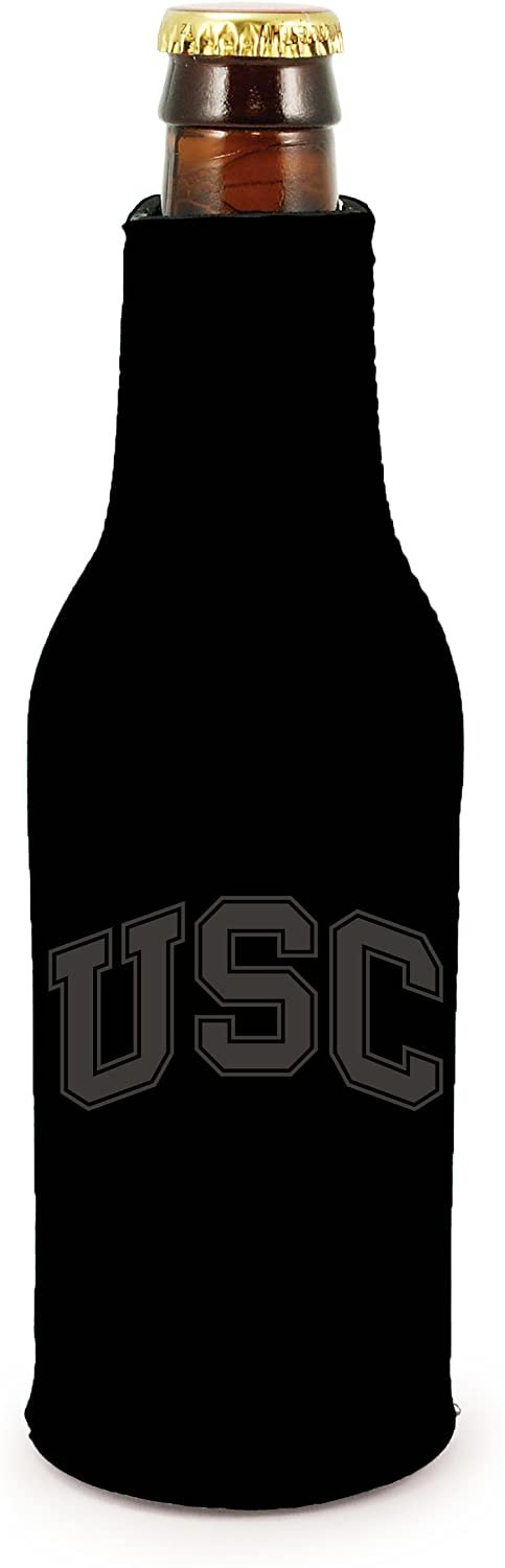 USC Trojans 2-Pack Zipper Bottle Tonal Black Beverage Insulator Neoprene Holder Cooler University of Southern California Cal