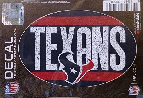 Houston Texans 5"x7" Vintage Repositionable Vinyl Decal Auto Home Football