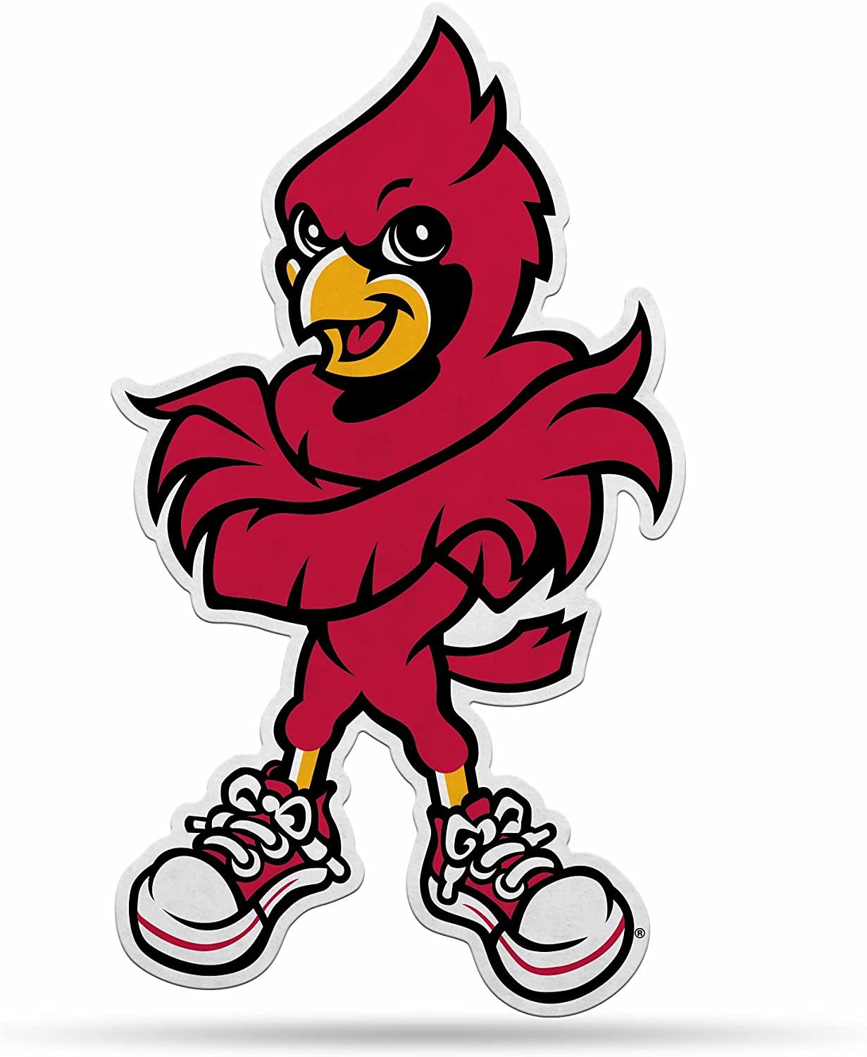 Louisville Cardinals Shape Cut Mascot Pennant 18 Inch - Home, Living Room, Bedroom, Mancave Decor - Soft Felt Material - Made