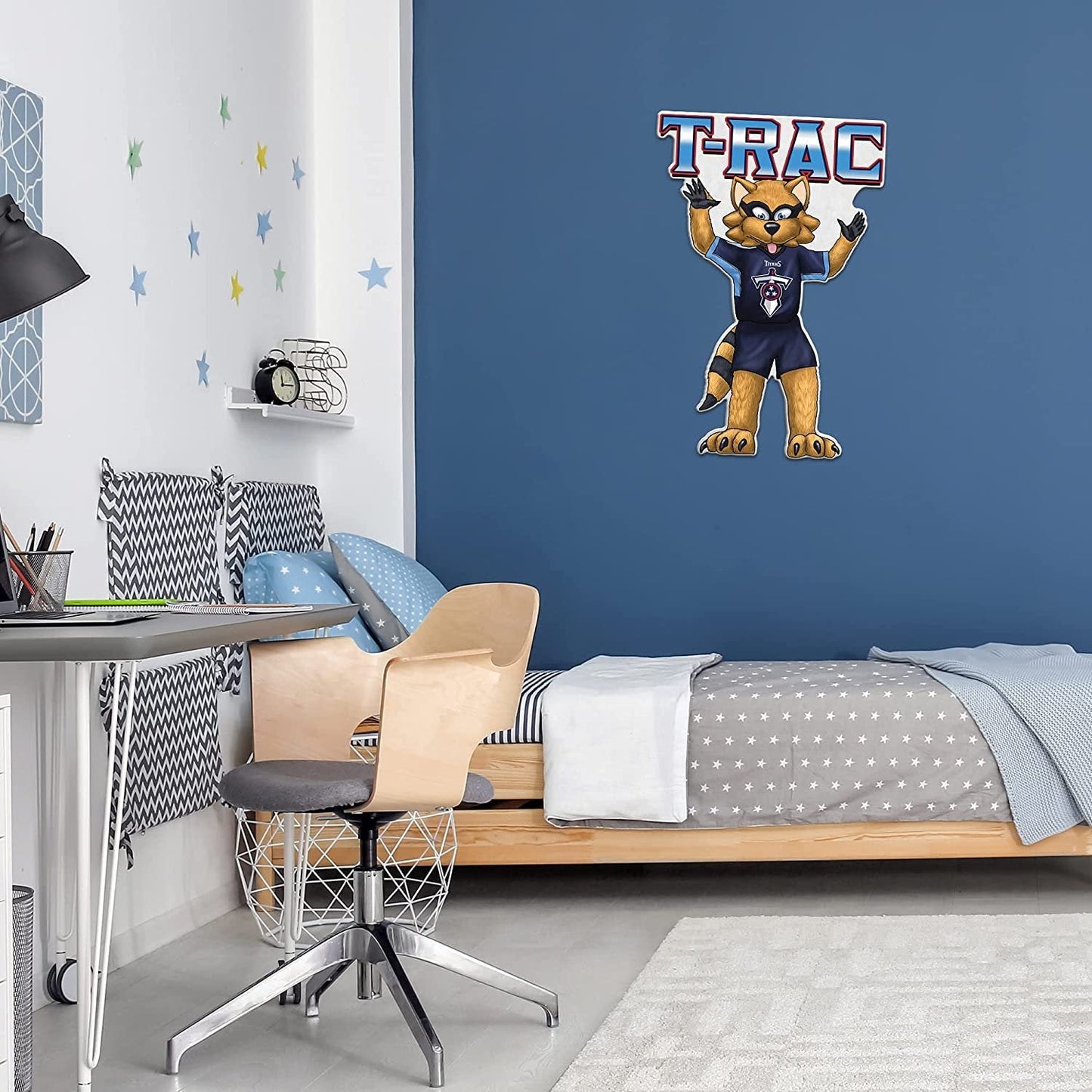 Tennessee Titans Soft Felt Pennant, Mascot Design, Shape Cut, 18 Inch, Easy To Hang