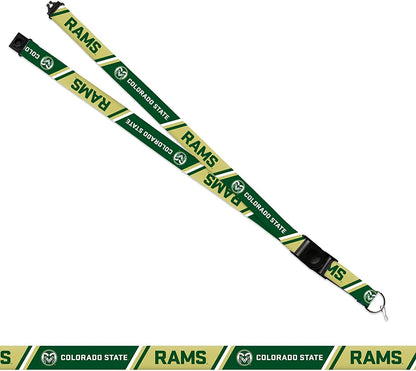 Colorado State University Rams Lanyard Keychain Double Sided 18 Inch Button Clip Safety Breakaway