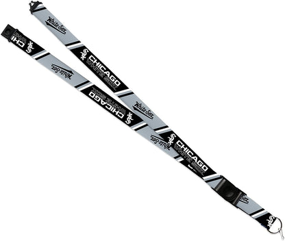 Chicago White Sox Lanyard Keychain Double Sided 18 Inch Button Clip Safety Breakaway