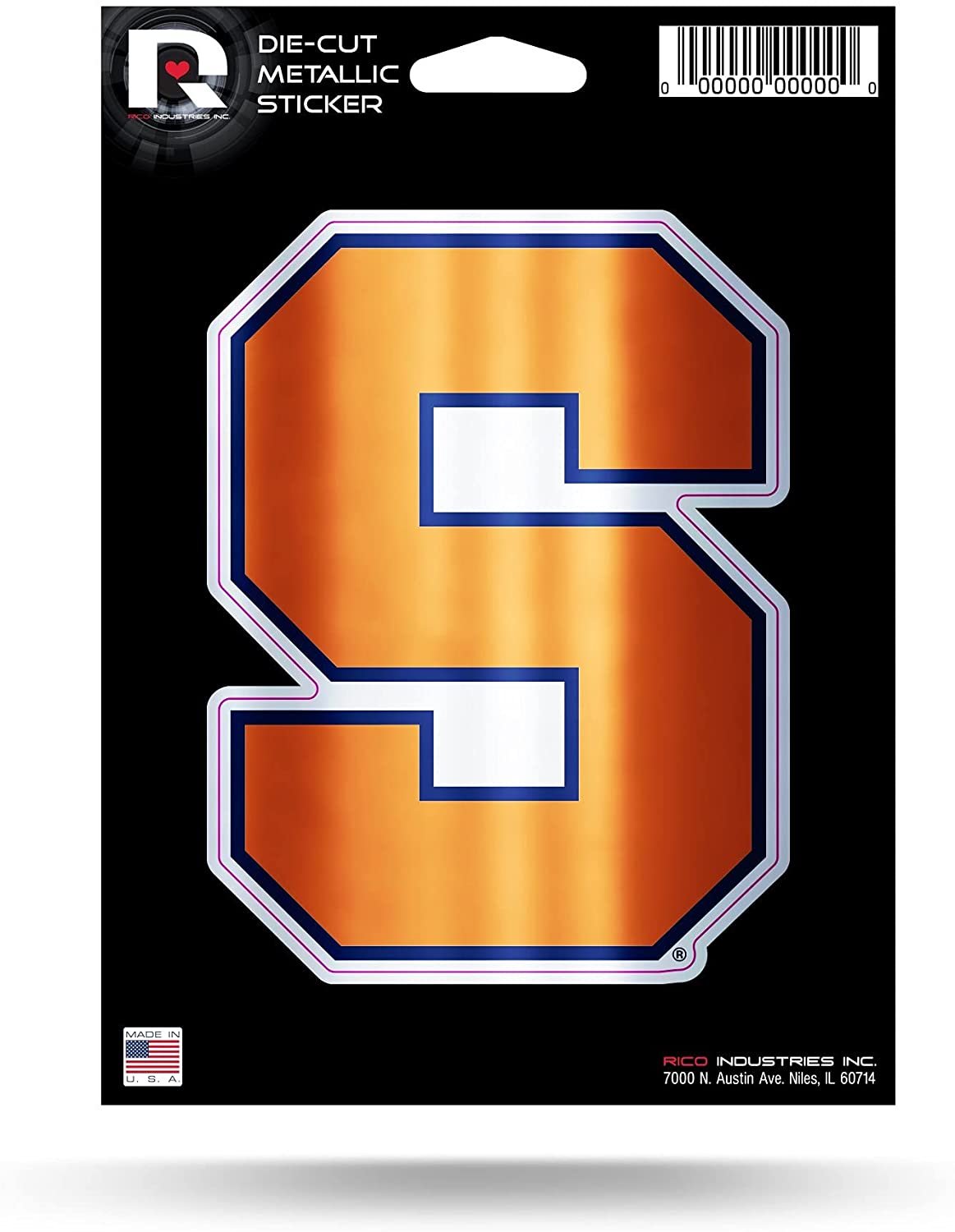 Syracuse University Orange 5 Inch Sticker Decal Metallic Shimmer Design Flat Vinyl