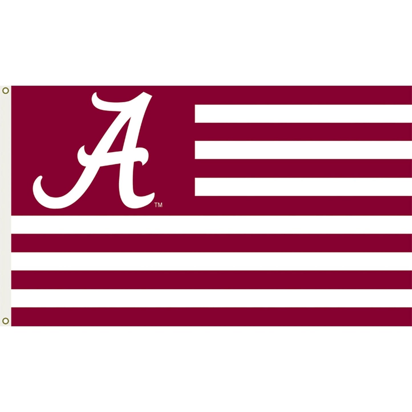 University of Alabama Crimson Tide 3x5 Feet Flag Banner, Stripes Design, Metal Grommets, Outdoor Use, Single Sided