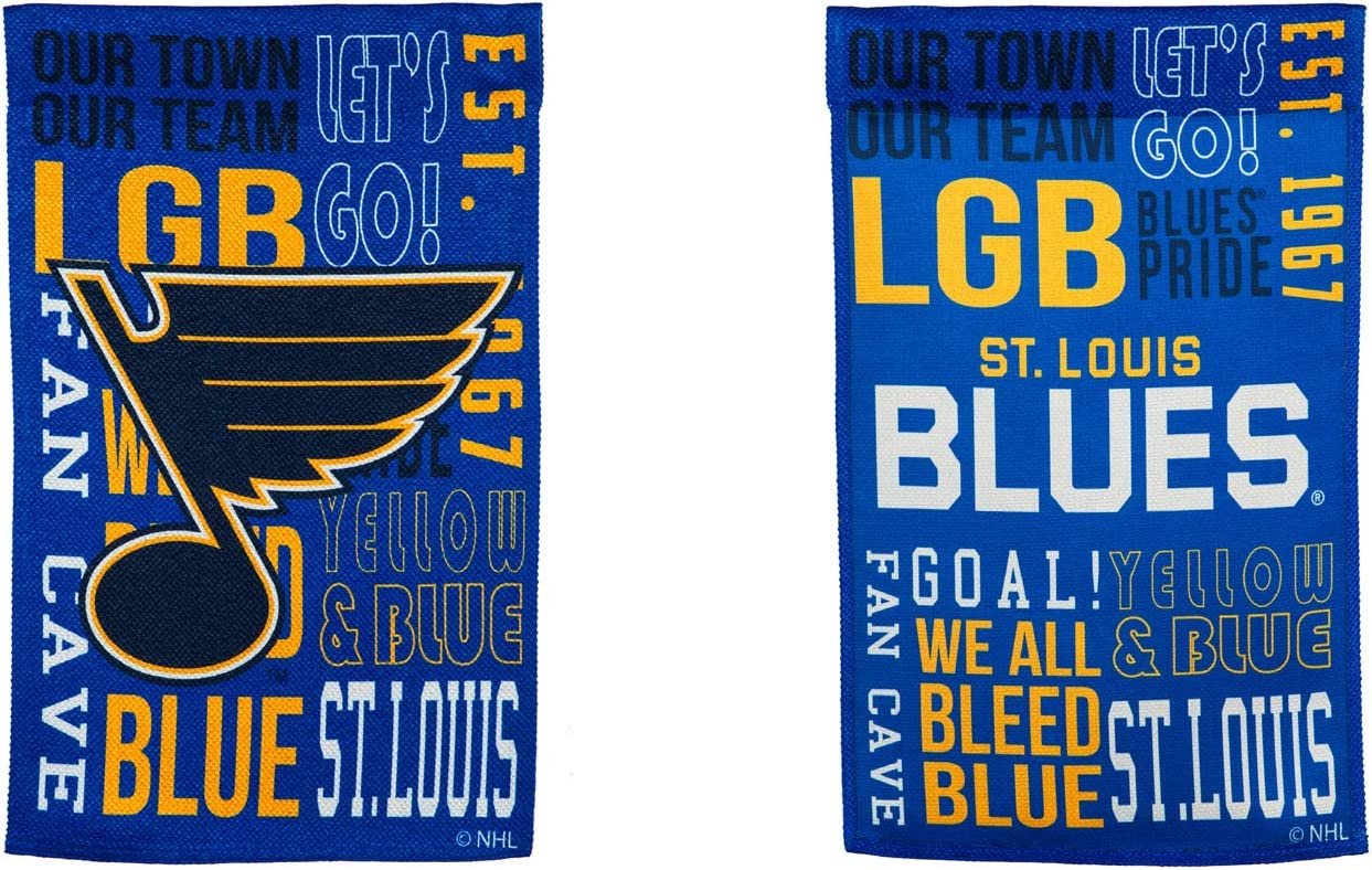 St Louis Blues Garden Flag Double Sided Fan Rules Design 13x18 Inch