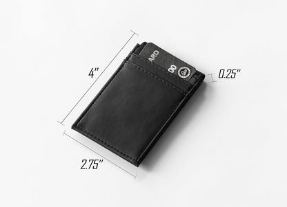 Buffalo Bills Premium Black Leather Wallet, Front Pocket Magnetic Money Clip, Laser Engraved, Vegan