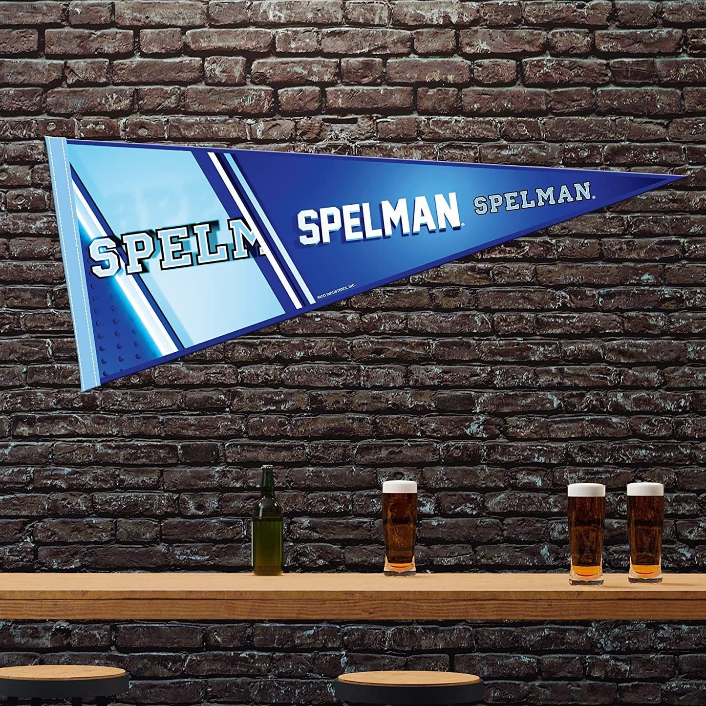 Spelman College Jaguars Soft Felt Pennant, Primary Design, 12x30 Inch, Easy To Hang
