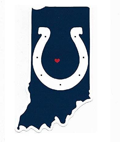 Indianapolis Colts 5 Inch Sticker Decal, Home State Design, Flat Vinyl, Full Adhesive Backing