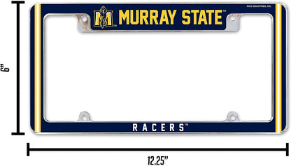 Murray State University Racers Metal License Plate Frame Chrome Tag Cover Alternate Design 6x12 Inch