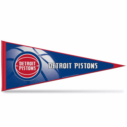 Detroit Pistons 12x30 Inch Pennant, Soft Felt, Easy to Hang
