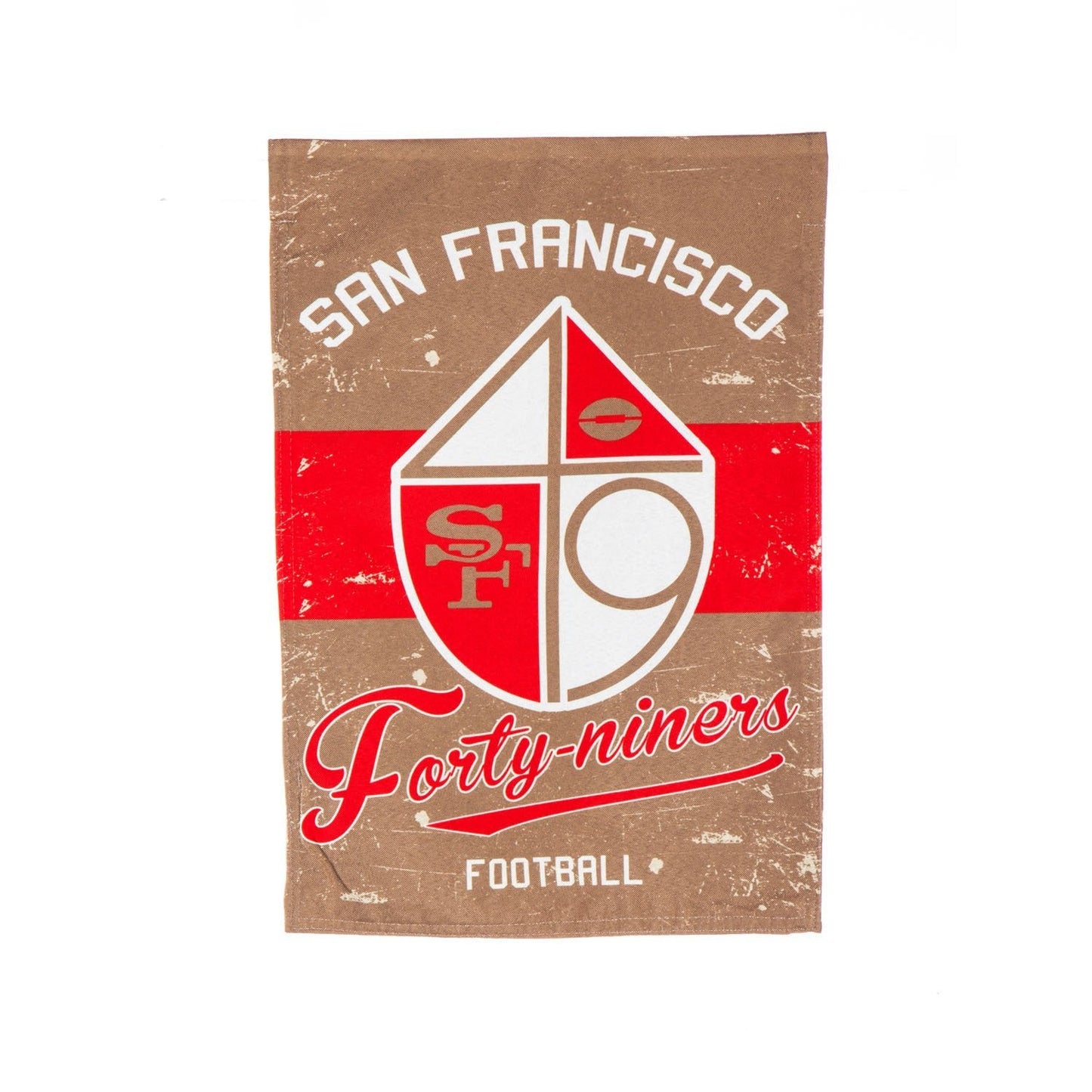 San Francisco 49ers Premium Double Sided Linen Garden Flag Banner, Vintage Design, 13x18 Inch