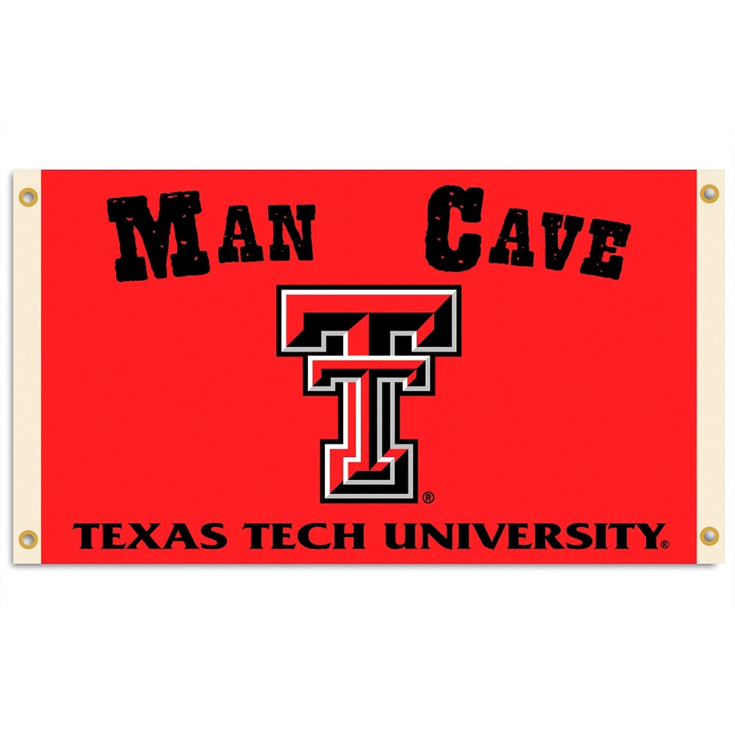 Texas Tech University Red Raiders 3x5 Feet Flag Banner, Man Cave Design, Metal Grommets, Outdoor Use, Single Sided