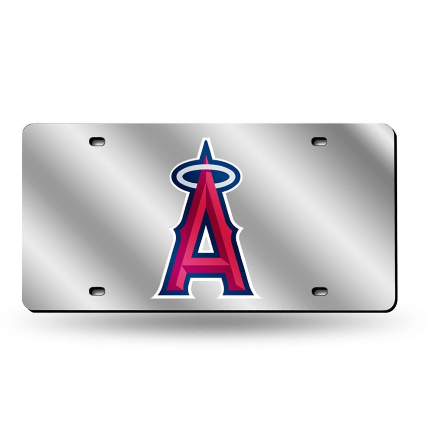 Los Angeles Angels Premium Laser Cut Tag, Mirrored Acrylic Inlaid, 12x6 Inch, Pre-Drilled Holes