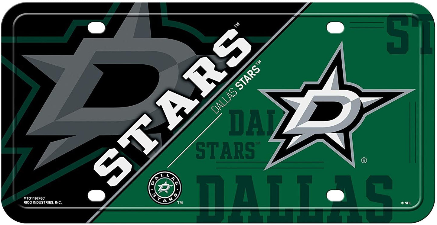Dallas Stars Metal Auto Tag License Plate, Split Design, 6x12 Inch