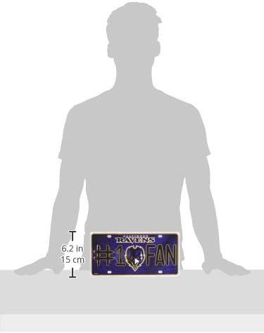 Baltimore Ravens #1 Fan Metal License Plate Tag Aluminum Novelty 12x6 Inch