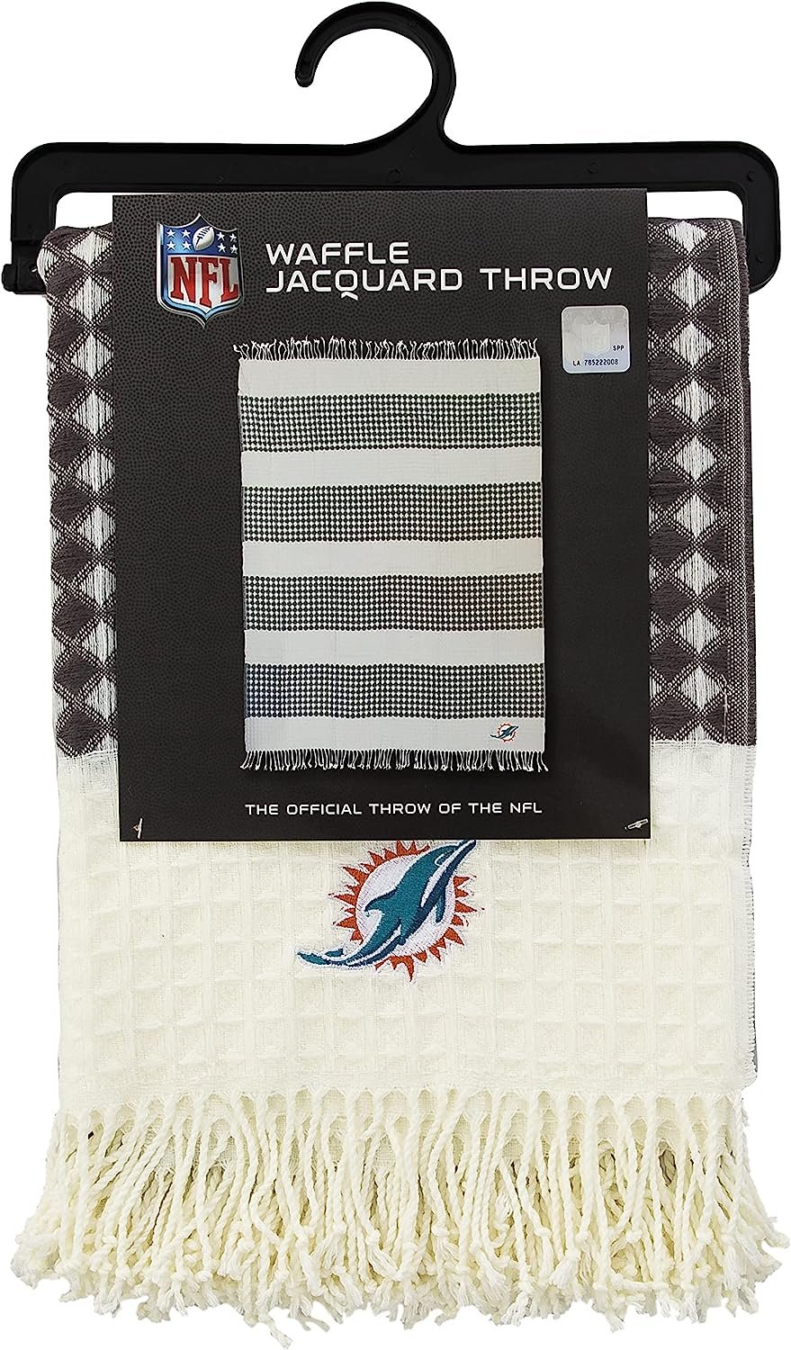 Miami Dolphins Throw Blanket Waffle Weave Jacquard, 50x60 Inch, Unisex-Adult, 100% Acrylic