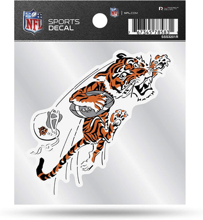 Cincinnati Bengals Retro Logo Premium 4x4 Inch Decal Sticker with Clear Backing Flat Vinyl Auto Home