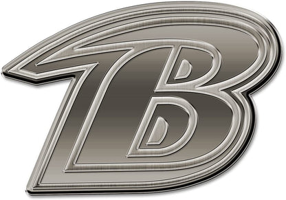 Baltimore Ravens Solid Metal Auto Emblem Antique Nickel Design