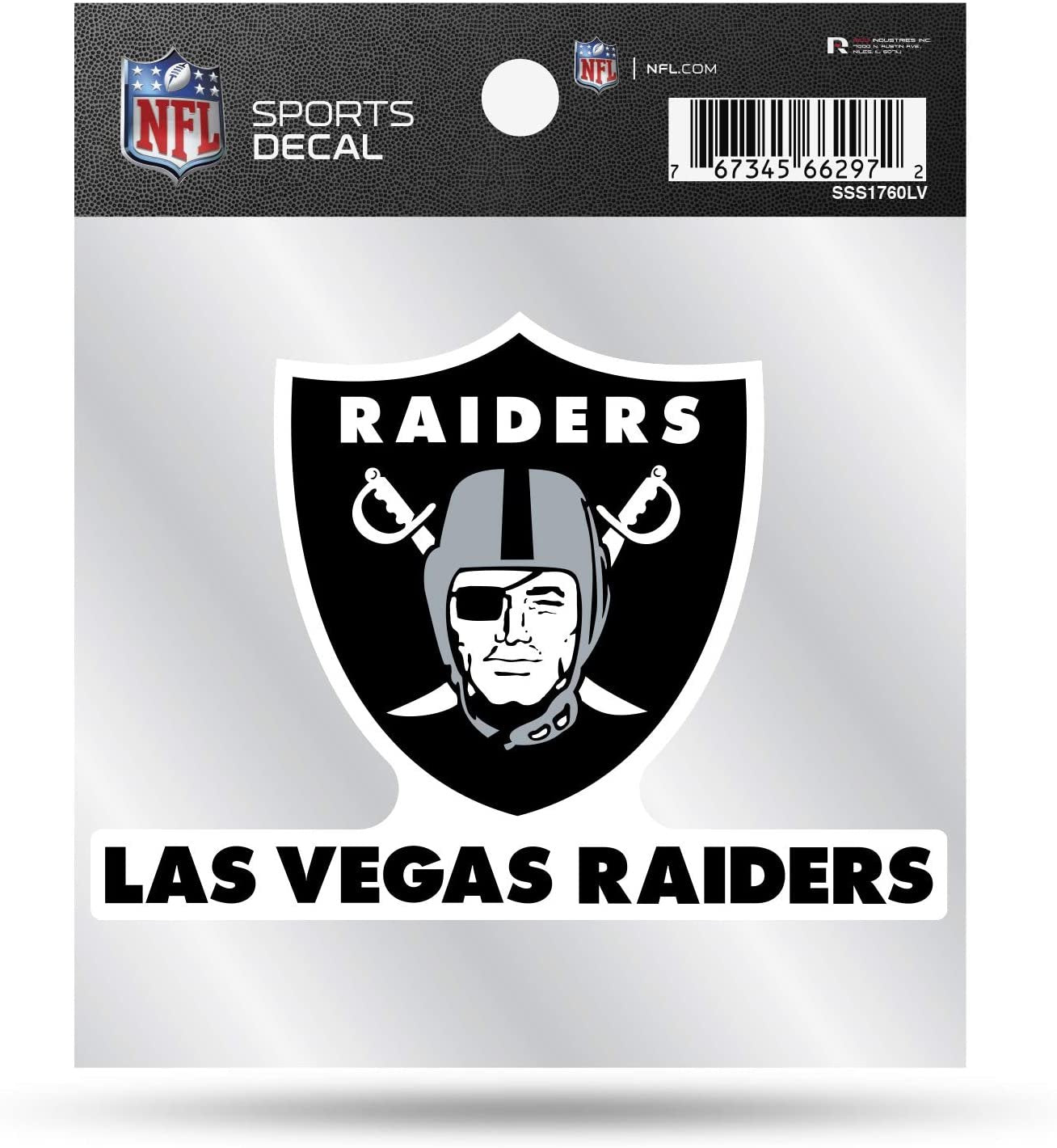 Las Vegas Raiders 4x4 Inch Die Cut Decal Sticker, Primary Logo, Clear Backing