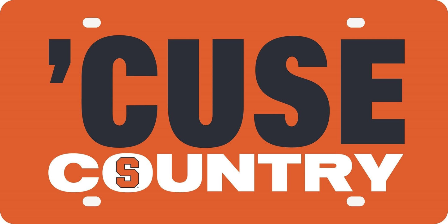 Syracuse University Orange Premium Laser Cut Tag License Plate, Country Design, Mirrored Acrylic Inlaid, 12x6 Inch