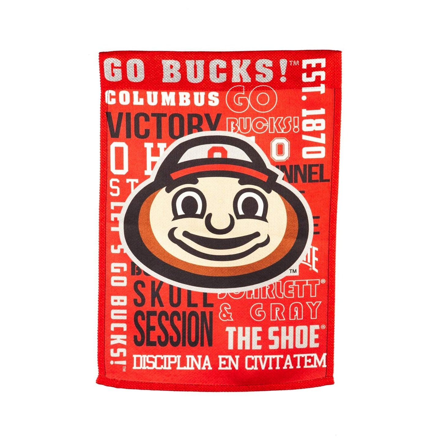 Ohio State University Buckeyes Premium Double Sided Garden Flag Banner, Fan Rules Design, 13x18 Inch, Display Stand Sold Seperately, Officially Licensed