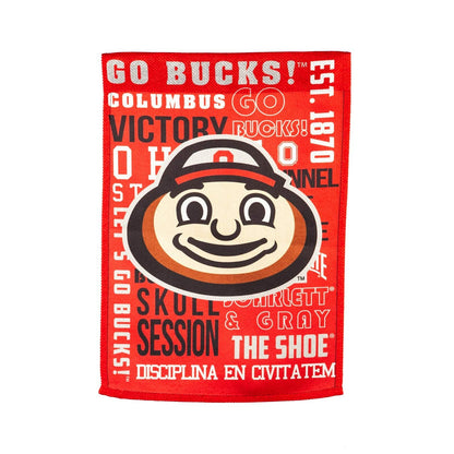 Ohio State University Buckeyes Premium Double Sided Garden Flag Banner, Fan Rules Design, 13x18 Inch, Display Stand Sold Seperately, Officially Licensed
