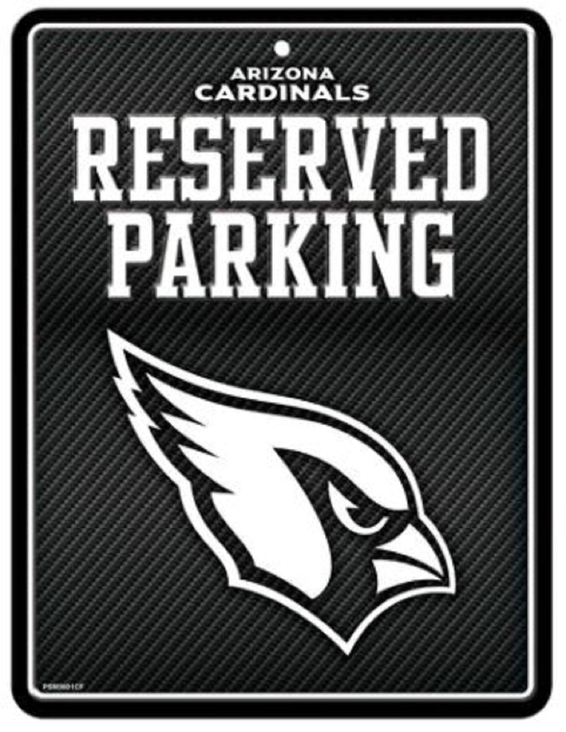 Arizona Cardinals Metal Parking Novelty Wall Sign Carbon Fiber Design 8.5 x 11 Inch