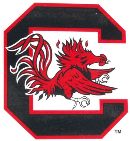 University of South Carolina Gamecocks 3 Inch Static Cling, Full Clear Adhesive Backing, Easy Peel and Stick Application, Removable and Reusable, Officially Licensed, Made in the USA