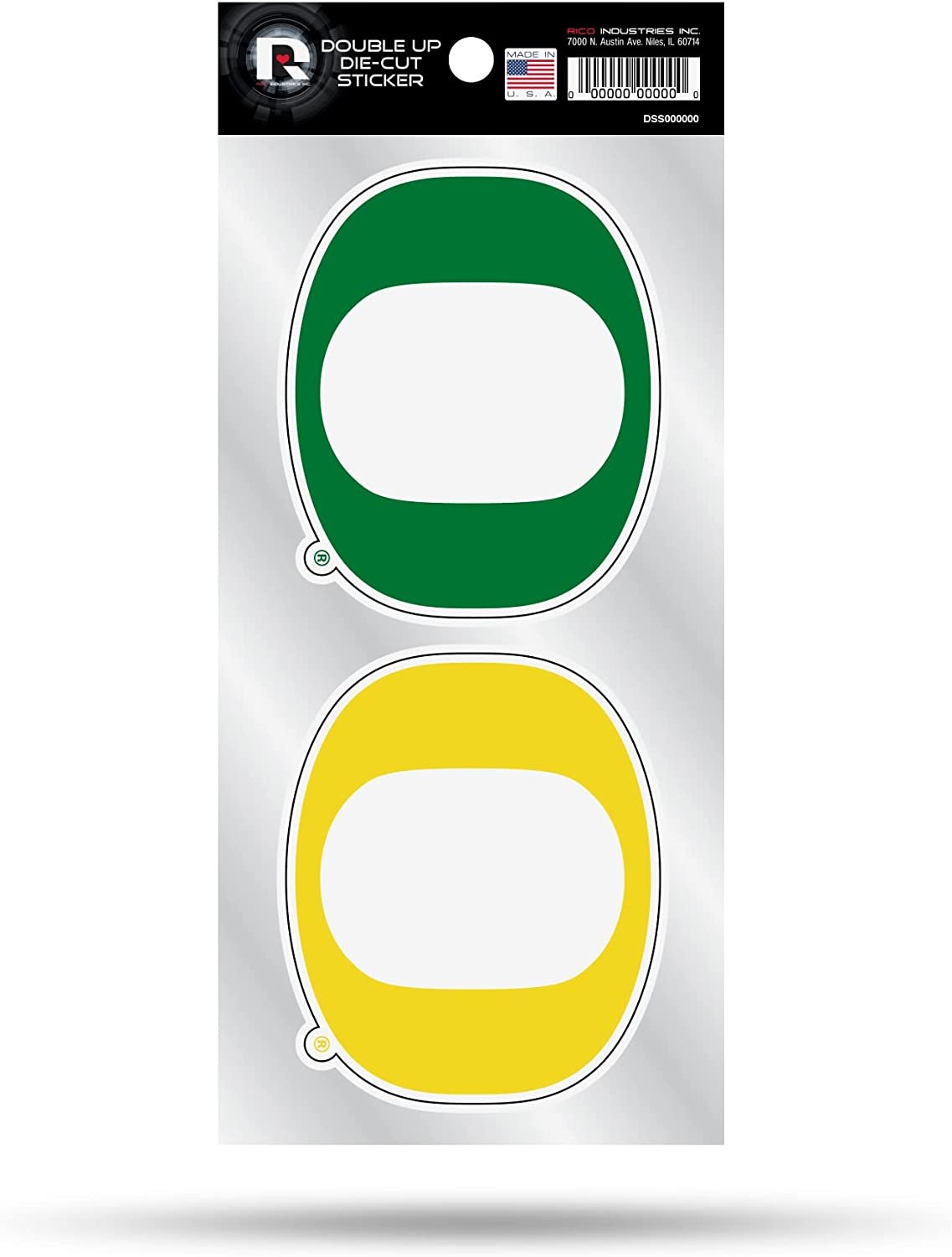 University of Oregon Ducks Double Up Die Cut 2-Piece Sticker Sheet 4x9 Inch