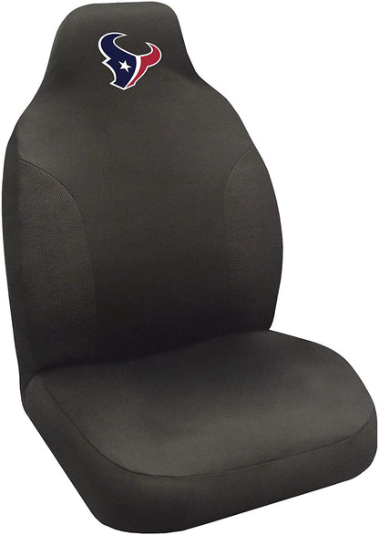 Houston Texans Premium Embroidered Black Auto Bucket Seat Cover, 48x20 Inch, Elastic