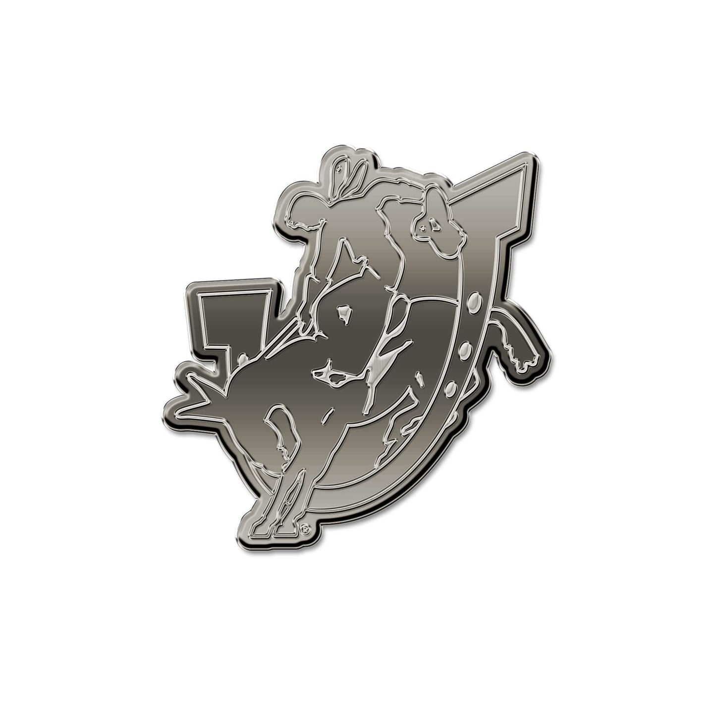 Southern Arkansas University Muleriders Solid Metal Auto Emblem, Antique Nickel Finish, Raised, Die Cut, 3.5 Inch, Adhesive Tape Backing