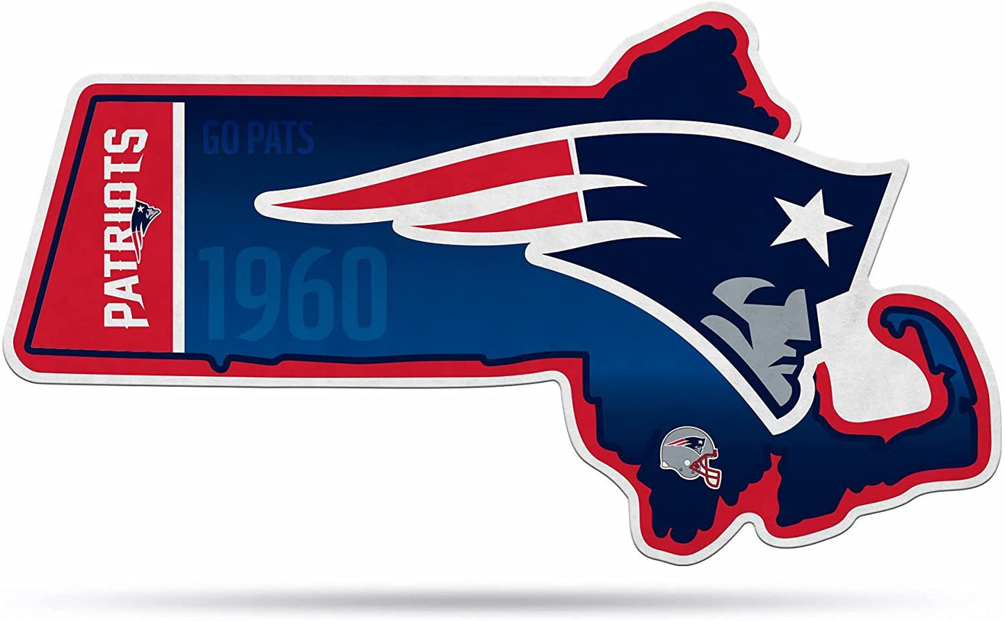 New England Patriots Pennant State Shape 18 Inch Soft Felt