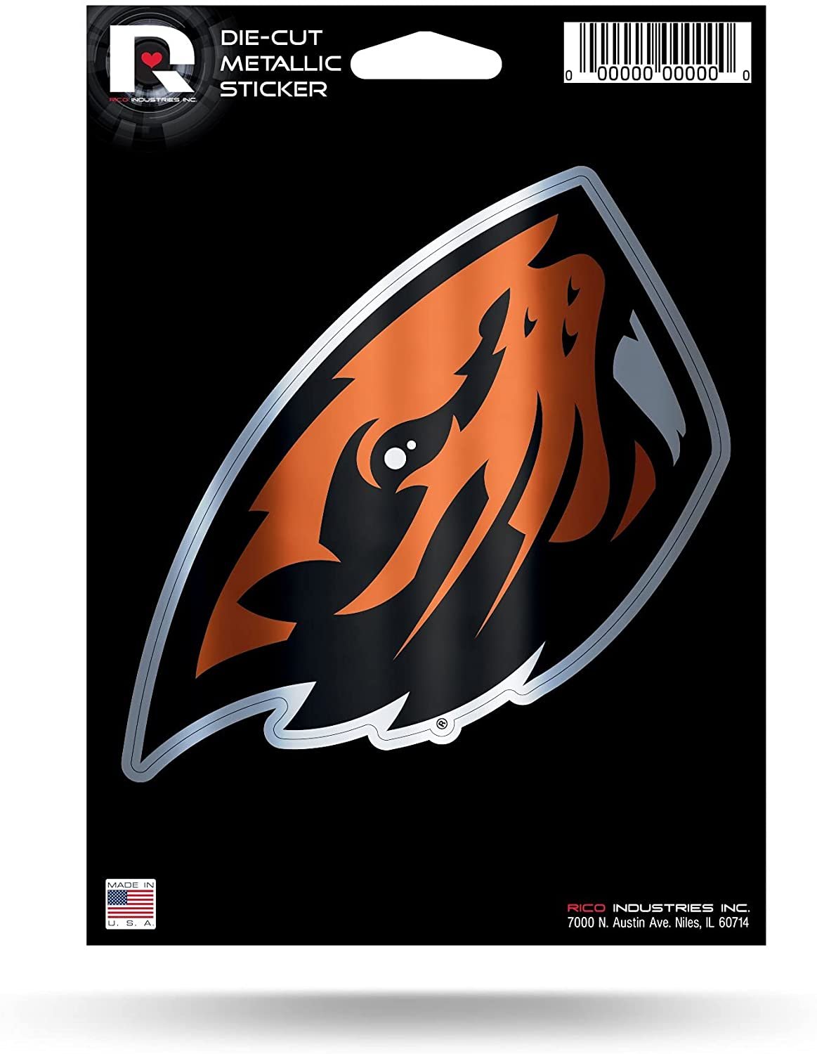 Oregon State University Beavers 5 Inch Sticker Decal Metallic Shimmer Design Flat Vinyl