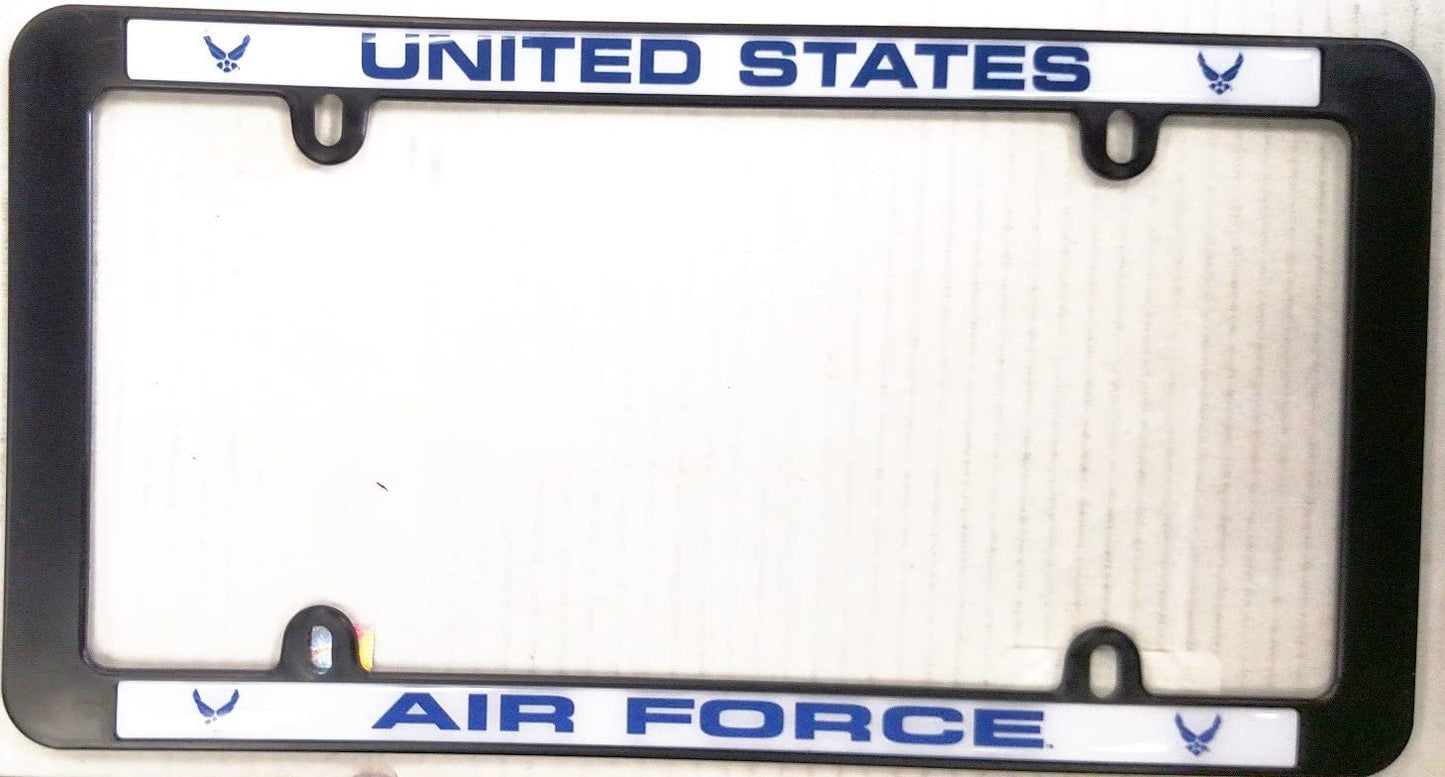 Air Force Black Plastic License Plate Frame Tag Cover United States Military