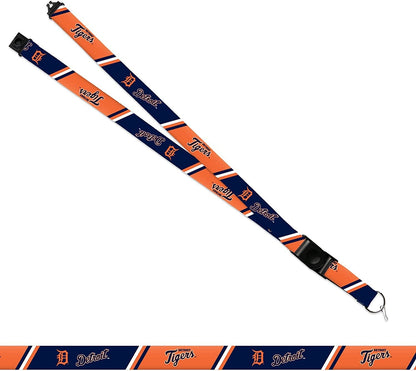 Detroit Tigers Lanyard Keychain Double Sided Breakaway Safety Design Adult 18 Inch