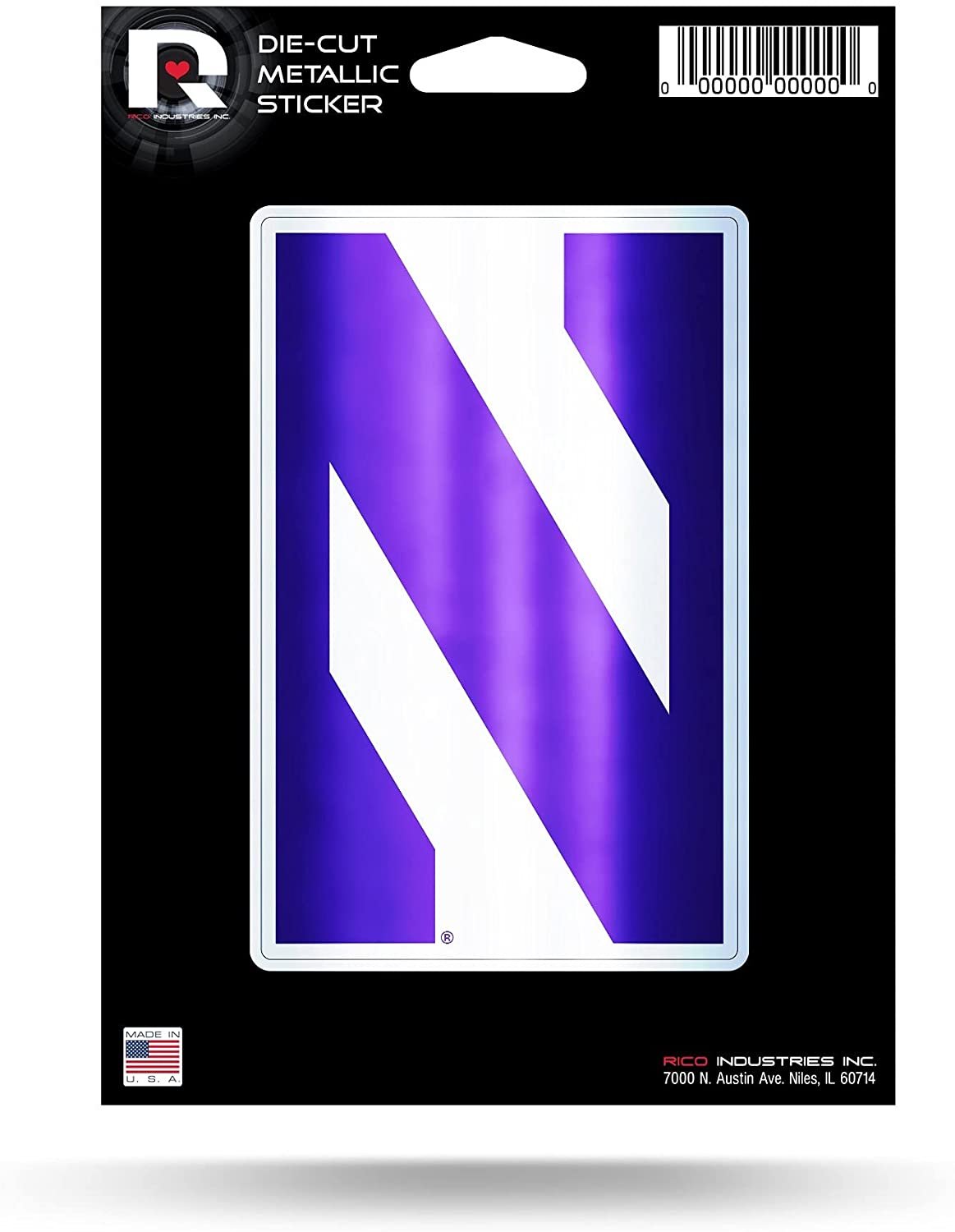 Northwestern University Wildcats 5 Inch Sticker Decal Metallic Shimmer Design Flat Vinyl