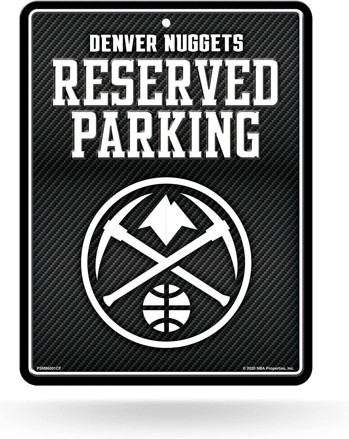 Denver Nuggets Metal Parking Novelty Wall Sign 8.5 x 11 Inch Carbon Fiber Design