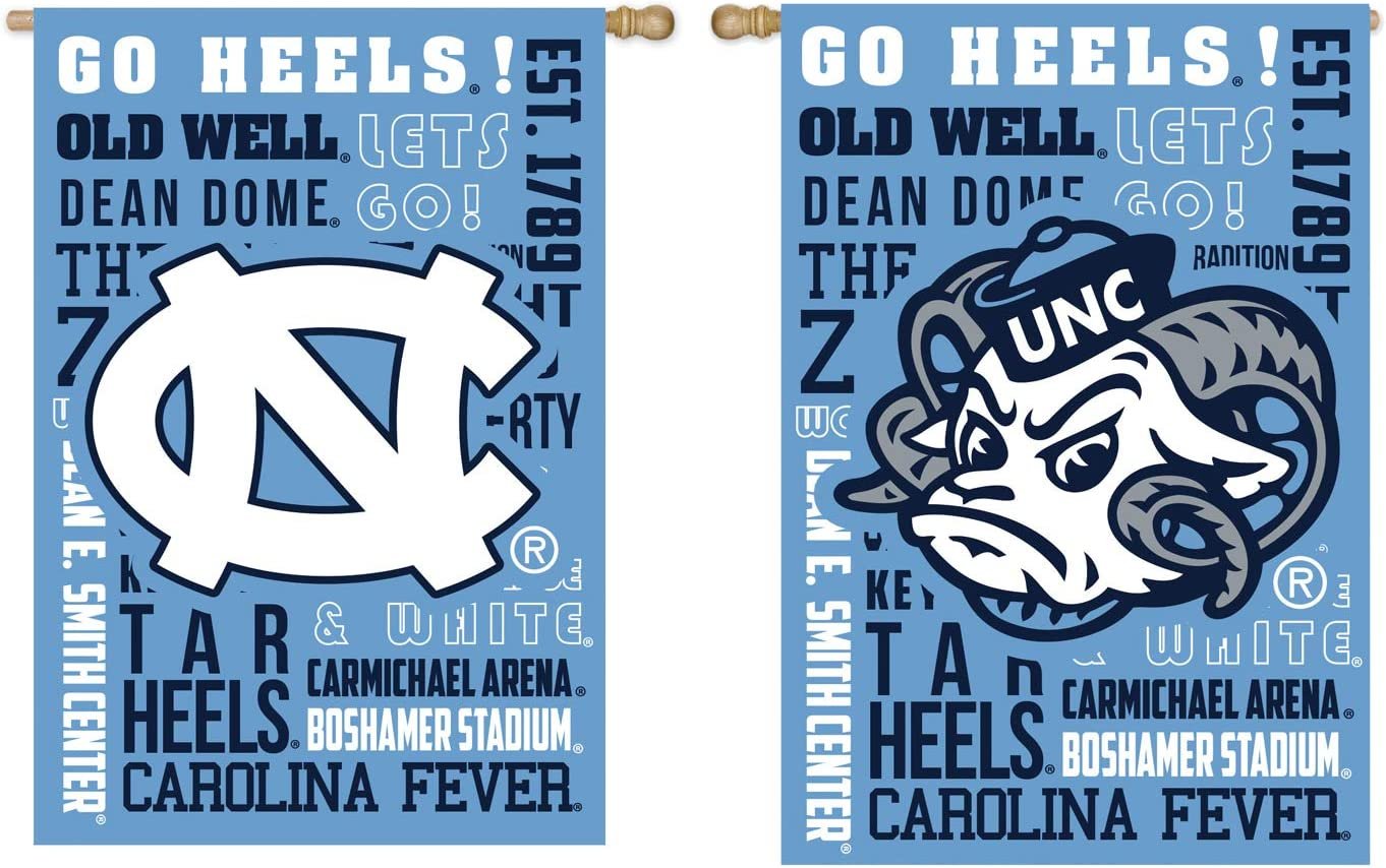 University of North Carolina Tar Heels Premium Double Sided Banner Flag 28x44 Inch Fan Rules Design Indoor Outdoor