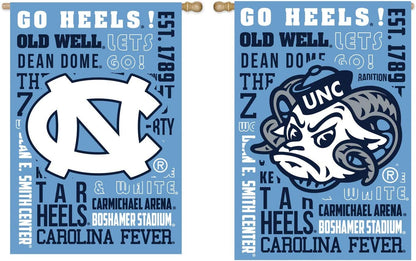 University of North Carolina Tar Heels Premium Double Sided Banner Flag 28x44 Inch Fan Rules Design Indoor Outdoor