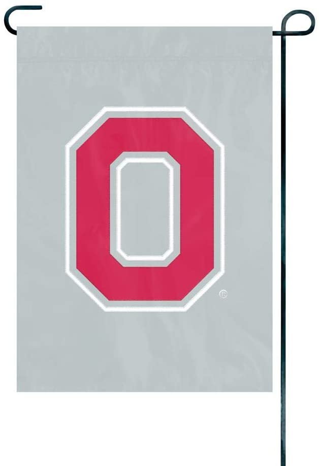 Ohio State University Buckeyes Premium Garden Flag Banner Applique Embroidered 12.5x18 Inch