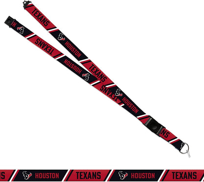 Houston Texans Lanyard Keychain Double Sided Breakaway Safety Design Adult 18 Inch