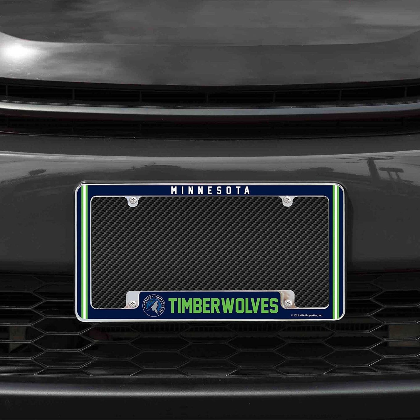 Minnesota Timberwolves Metal License Plate Frame Chrome Tag Cover Alternate Design 6x12 Inch