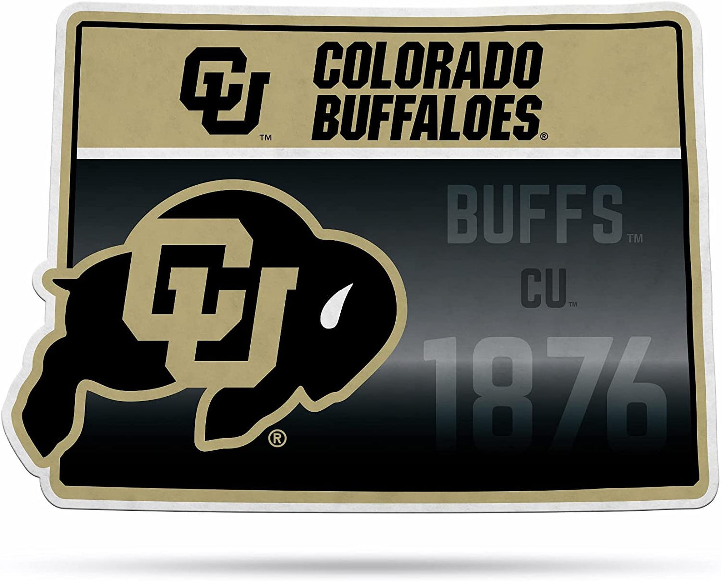 University of Colorado Buffaloes 18 Inch Super Soft Felt Pennant, State Shape, Wall Decoration