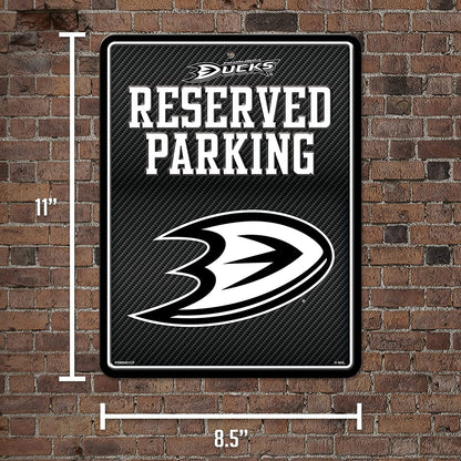 Anaheim Ducks Metal Parking Sign, Carbon Fiber Design 8.5x11 Inch