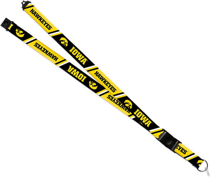 University of Iowa Hawkeyes Lanyard Keychain Double Sided 18 Inch Button Clip Safety Breakaway