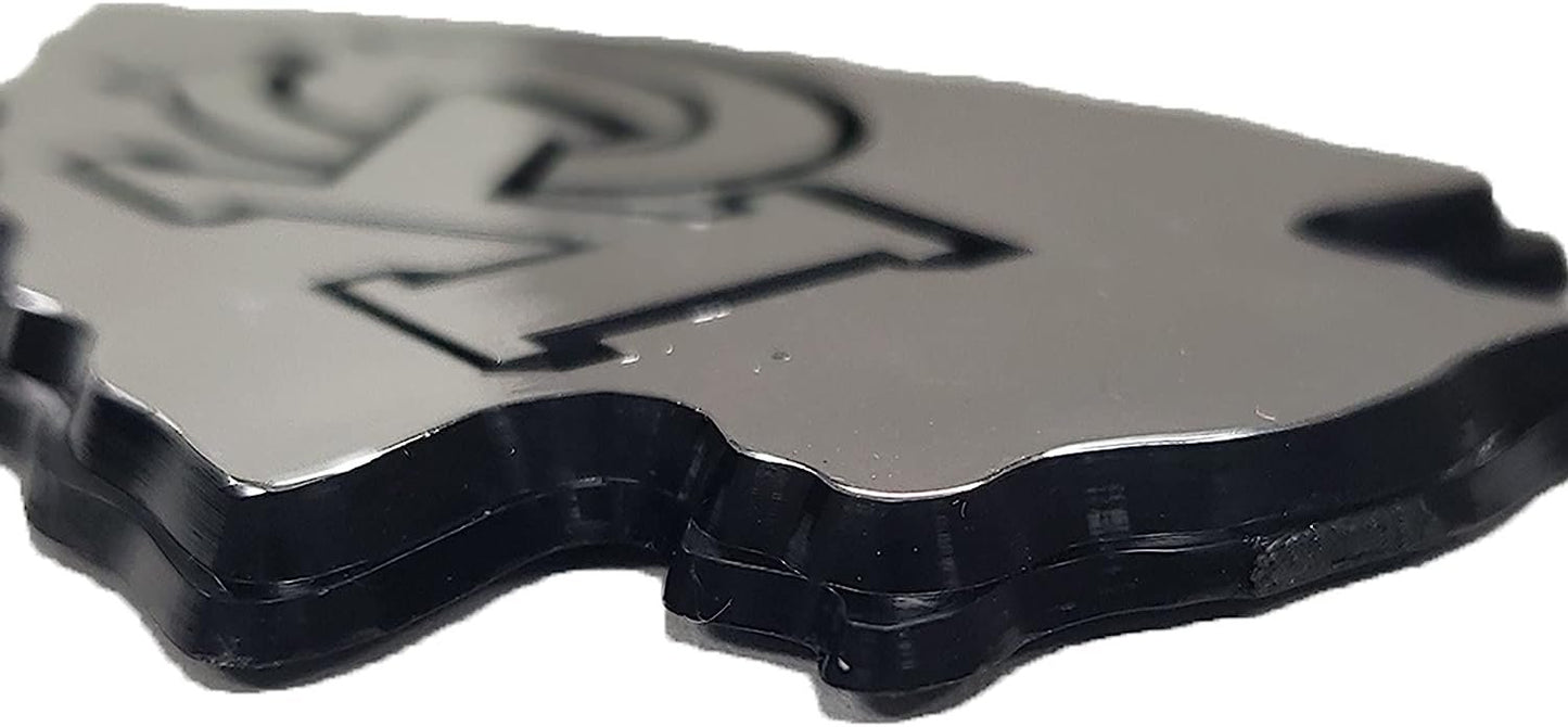 University of Louisville Cardinals Silver Chrome Color Auto Emblem Molded Raised Adhesive Tape Backing
