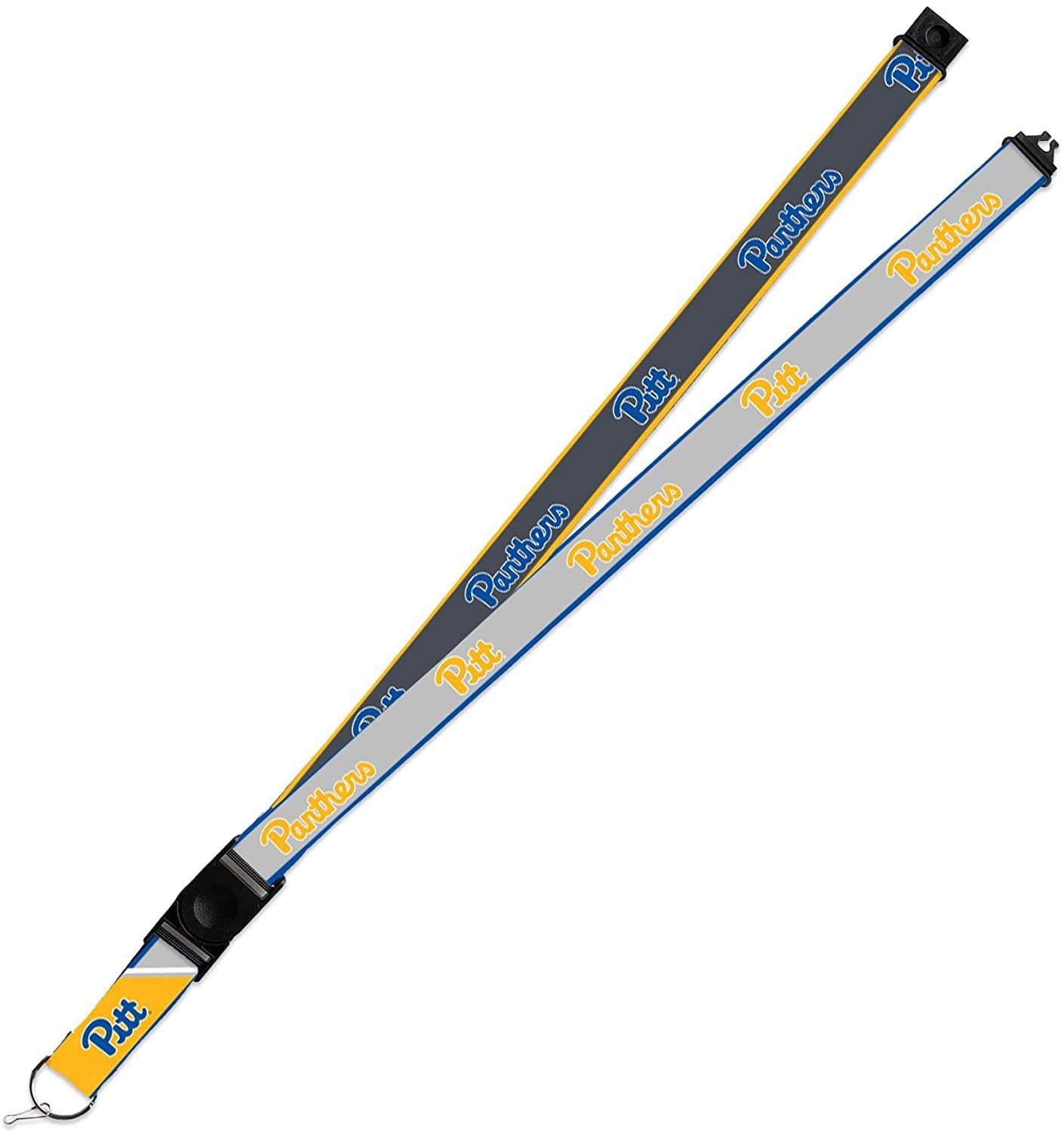 Pittsburgh Panthers PITT Lanyard Keychain 2-sided Breakaway Clip GRAY University of